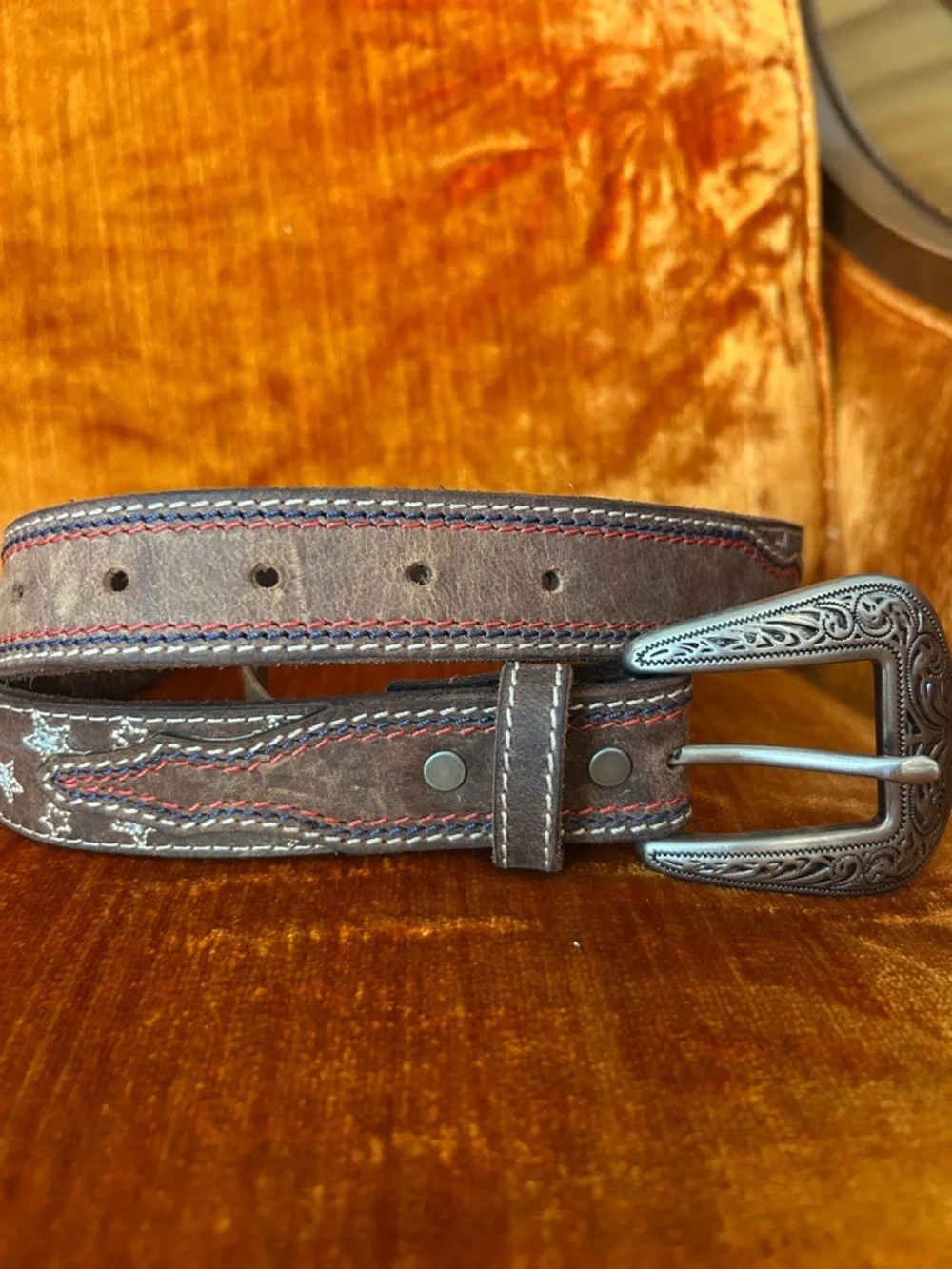 SHYANNE Girls Star Struck Made in India Brown Western Genuine Leather Belt 26”